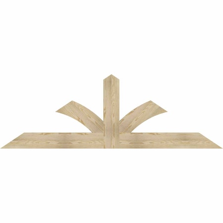 Ekena Millwork Richland Rough Sawn Timber Gable Bracket, Douglas Fir, 84"W x 28"H x 2"D x 6"F, 8/12 Pitch GBW084X28X0206RIC00RDF